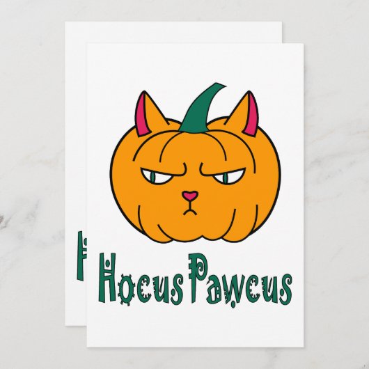 Hocus pawcus Halloween pompoen gember kat magie Kaart (Voorkant / Achterkant)