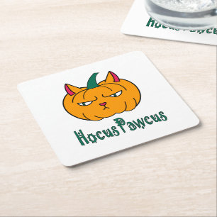 Hocus pawcus Halloween pompoen gember kat magie Kartonnen Onderzetters
