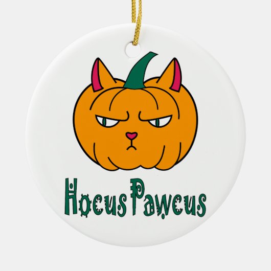 Hocus pawcus Halloween pompoen gember kat magie Keramisch Ornament (Voorkant)