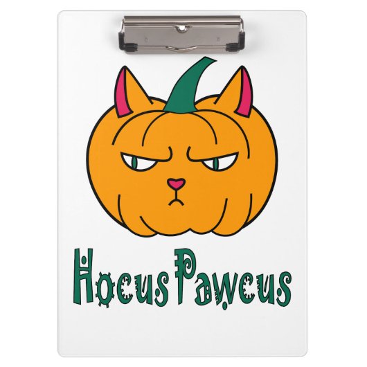 Hocus pawcus Halloween pompoen gember kat magie Klembord (Voorkant)