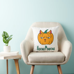 Hocus pawcus Halloween pompoen gember kat magie Kussen