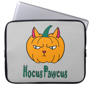 Hocus pawcus Halloween pompoen gember kat magie Laptop Sleeve