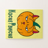 Hocus pawcus Halloween pompoen gember kat magie Legpuzzel (Horizontaal)
