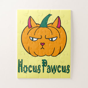 Hocus pawcus Halloween pompoen gember kat magie Legpuzzel