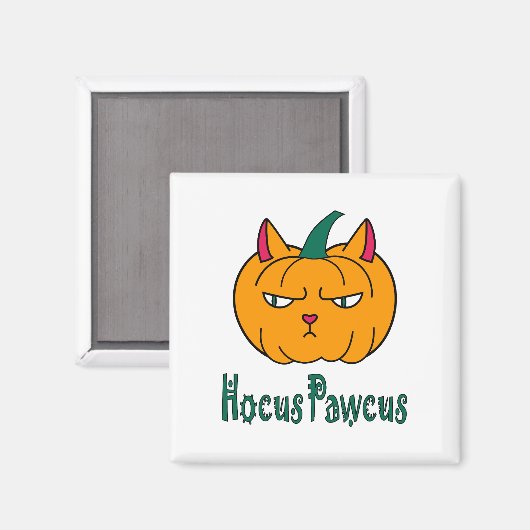 Hocus pawcus Halloween pompoen gember kat magie Magneet (Voorkant / Achterkant)