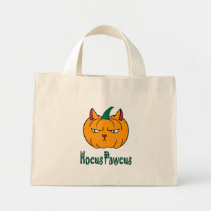 Hocus pawcus Halloween pompoen gember kat magie Mini Tote Bag