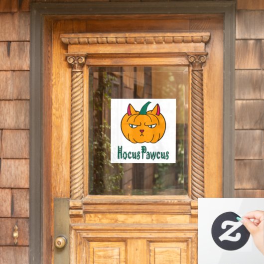 Hocus pawcus Halloween pompoen gember kat magie Raamsticker (Huis Deur)