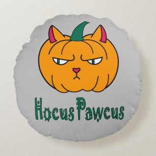 Hocus pawcus Halloween pompoen gember kat magie Rond Kussen