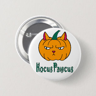 Hocus pawcus Halloween pompoen gember kat magie Ronde Button 5,7 Cm