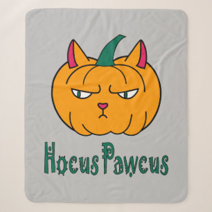 Hocus pawcus Halloween pompoen gember kat magie Sherpa Deken