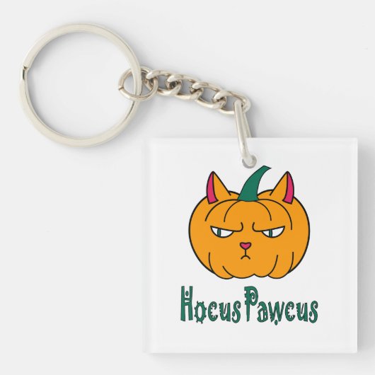 Hocus pawcus Halloween pompoen gember kat magie Sleutelhanger (voorkant)