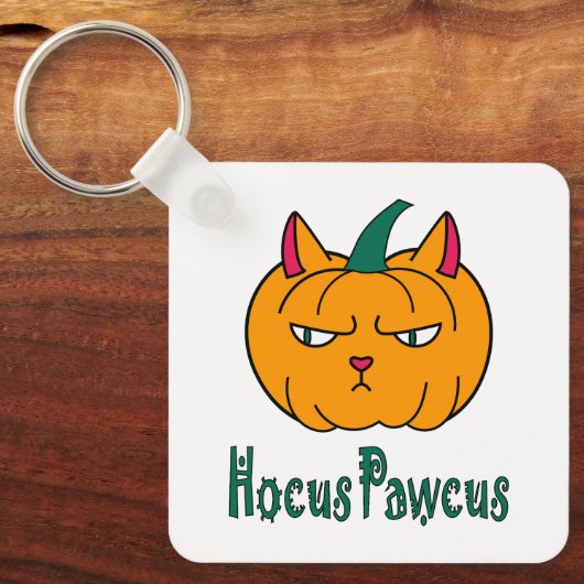 Hocus pawcus Halloween pompoen gember kat magie Sleutelhanger (Voorkant)