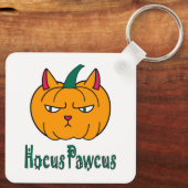 Hocus pawcus Halloween pompoen gember kat magie Sleutelhanger (Achterkant)
