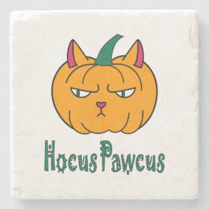 Hocus pawcus Halloween pompoen gember kat magie Stenen Onderzetter