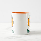 Hocus pawcus Halloween pompoen gember kat magie Tweekleurige Koffiemok (Center)