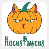Hocus pawcus Halloween pompoen gember kat magie Vierkante Sticker (Voorkant)