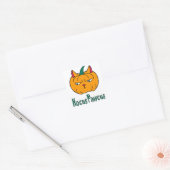 Hocus pawcus Halloween pompoen gember kat magie Vierkante Sticker (Envelop)