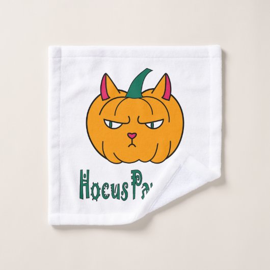 Hocus pawcus Halloween pompoen gember kat magie Washandje (Wasdoekje)
