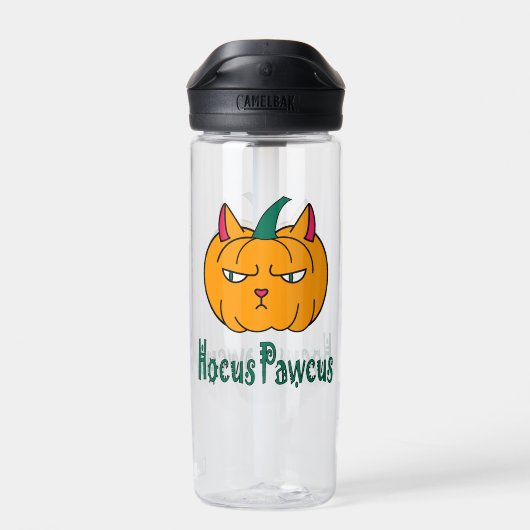 Hocus pawcus Halloween pompoen gember kat magie Waterfles (Achterkant)