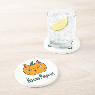 Hocus pawcus Halloween pompoen gember kat magie Zandsteen Onderzetter