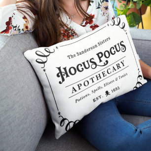Hocus Pocus Apothecary Black en White Halloween Accent Kussen