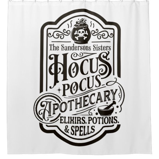 Hocus Pocus Apothecary Douchegordijn (Voorkant)