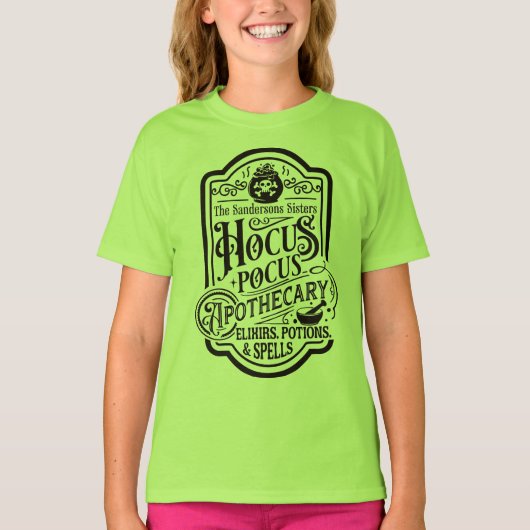 Hocus Pocus Apothecary Elixirs, Potions en spreuke T-shirt (Voorkant)