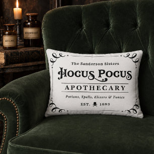 Hocus Pocus Apotheek Zwart en Wit Halloween Accent Kussen