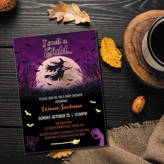 Hocus Pocus Baby Shower Invitation Kaart