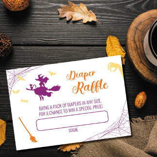 Hocus Pocus Baby shower Luier Raffle Kaart