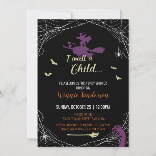 Hocus Pocus Baby shower Uitnodiging (Voorkant)