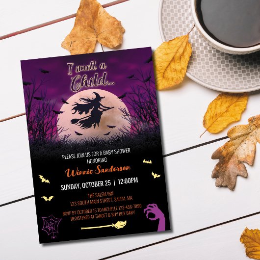 Hocus Pocus Baby Shower Uitnodiging
