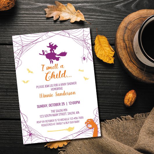 Hocus Pocus Baby shower Uitnodiging