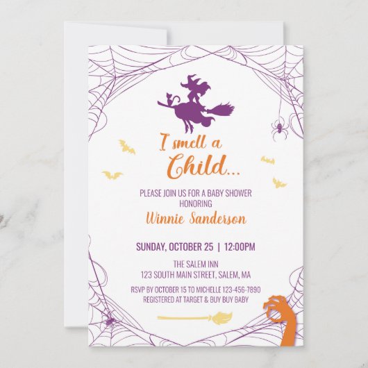 Hocus Pocus Baby shower Uitnodiging (Voorkant)