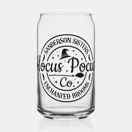 Hocus Pocus betoverde bezems Bierblik glas (Voorkant)
