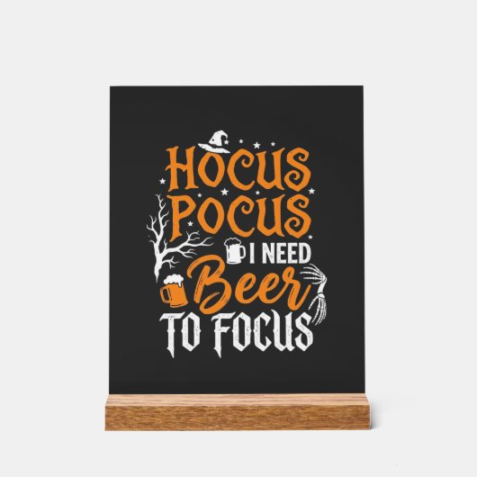 Hocus Pocus Bier Halloween Ontwerp_1 Acryl Bord (Voorkant)