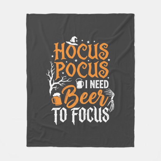 Hocus Pocus Bier Halloween Ontwerp_1 Fleece Deken (Voorkant)