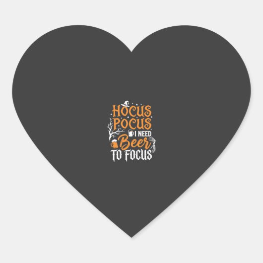 Hocus Pocus Bier Halloween Ontwerp_1 Hart Sticker (Voorkant)