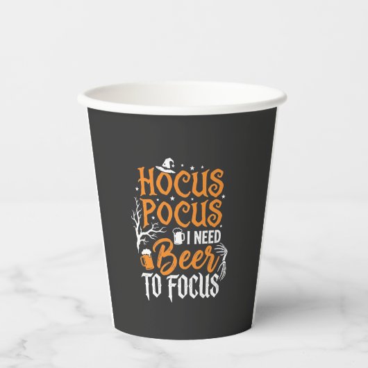 Hocus Pocus Bier Halloween Ontwerp_1 Papieren Bekers (Voorkant)