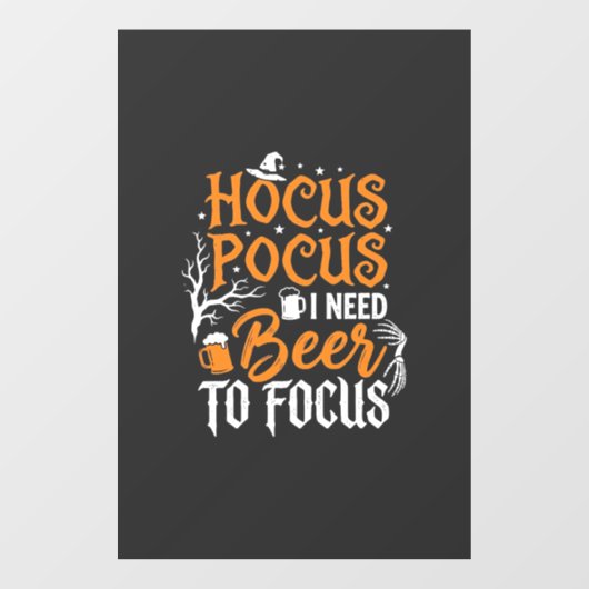 Hocus Pocus Bier Halloween Ontwerp_1 Raamsticker (Vel)