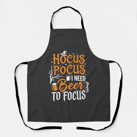 Hocus Pocus Bier Halloween Ontwerp_1 Schort (Voorkant)