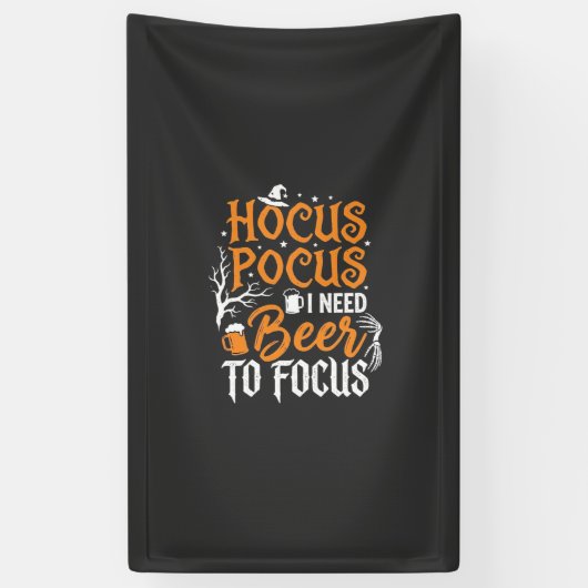 Hocus Pocus Bier Halloween Ontwerp_1 Spandoek (Verticaal)