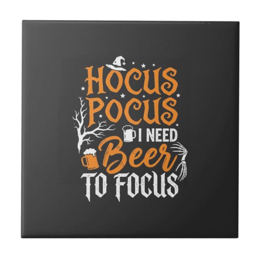 Hocus Pocus Bier Halloween Ontwerp_1 Tegeltje (Voorkant)
