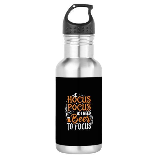 Hocus Pocus Bier Halloween Ontwerp_1 Waterfles (Voorkant)