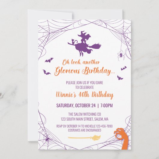 Hocus Pocus Birthday Uitnodiging (Voorkant)