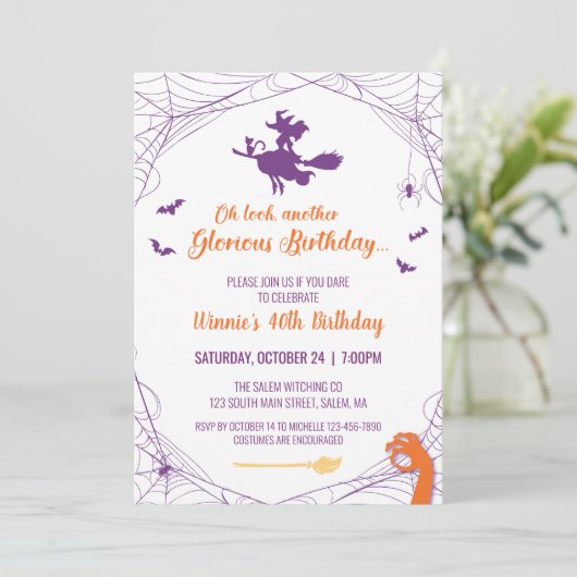 Hocus Pocus Birthday Uitnodiging (Staand voorkant)