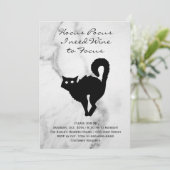 Hocus Pocus Black Cat Halloween Costume Party Kaart (Staand voorkant)