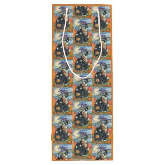 HOCUS POCUS BLACK CAT HALLOWEEN GIFT BAG - WIJN WIJN CADEAUTAS (Achterkant)