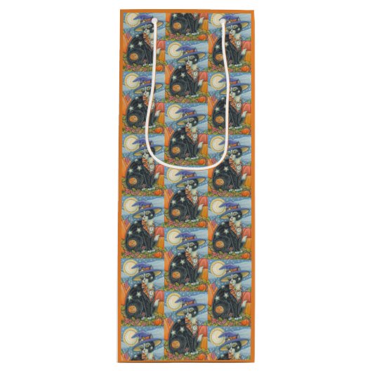 HOCUS POCUS BLACK CAT HALLOWEEN GIFT BAG - WIJN WIJN CADEAUTAS (Voorkant)