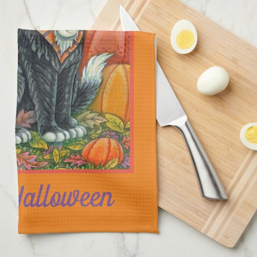 HOCUS POCUS BLACK CAT WITCH HALLOW THEEDOEK (Quarter Fold)